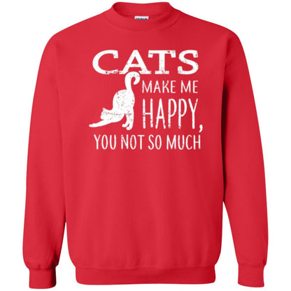 Cat Lover T-shirt Cats Make Me Happy You Not So Much Red