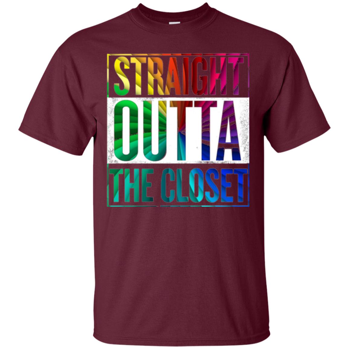 Gay Pride Lgbt T-shirt Straight Outta The Closet Maroon