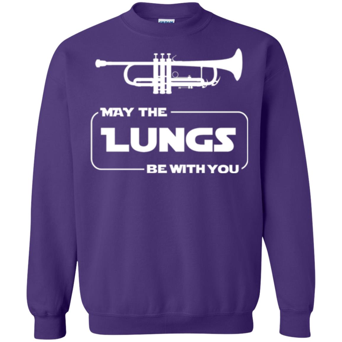 Funny Trumpet Player T-shirt May The Lungs Be With You Purple