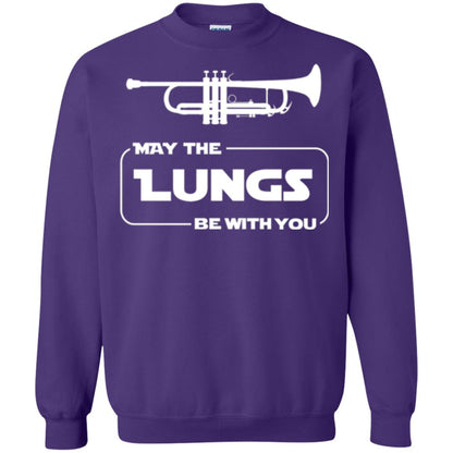 Funny Trumpet Player T-shirt May The Lungs Be With You Purple