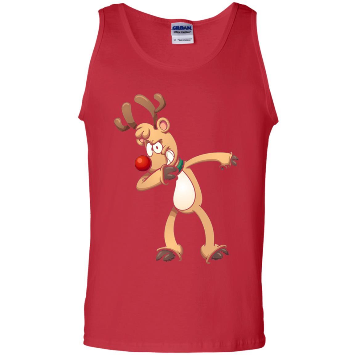 Christmas T-shirt Dabbing Reindeer Red