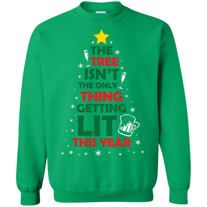 Christmas T-shirt The Tree Isn't The Only Thing Getting Lit This Year Irish Green