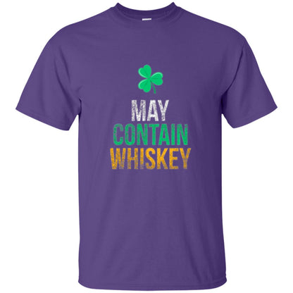 Funny St. Patricks Day T-shirt May Contain Whiskey Purple