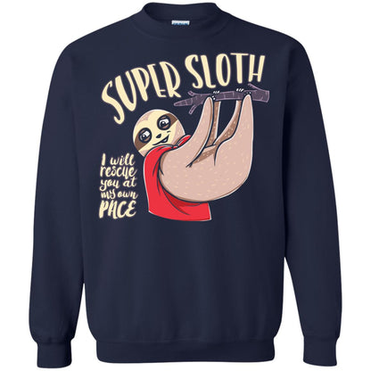 Funny Sloth T-shirt I Will Rescue You At My Own Pace Navy