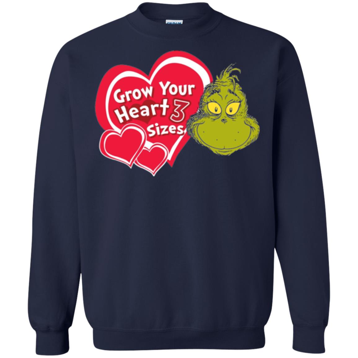 Dr. Seuss Grinch T-shirt Grow Your Heart 3 Sizes Navy