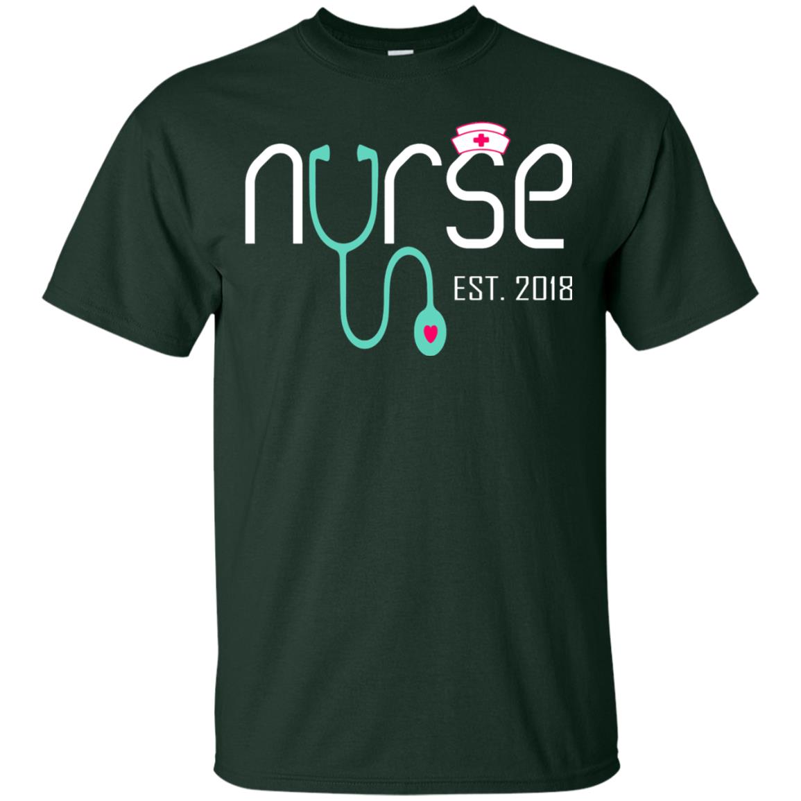New Nurse Est 2018 T-shirt Nursing School Graduation Forest