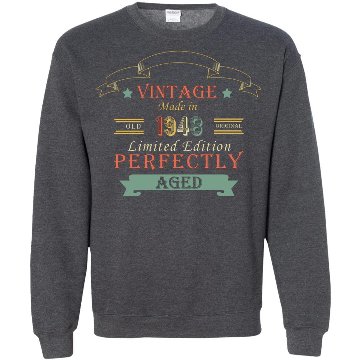 Vintage Made In Old 1948 Original Limited Edition Perfectly Aged 70th Birthday T-shirt Dark Heather