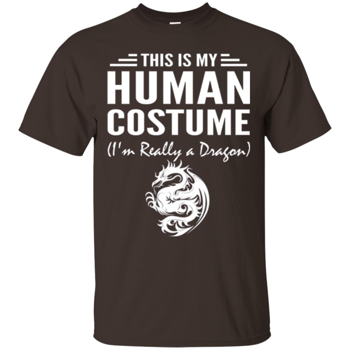 Dargon T-shirt This Is My Human Costume I_m Really A Dragon Dark Chocolate