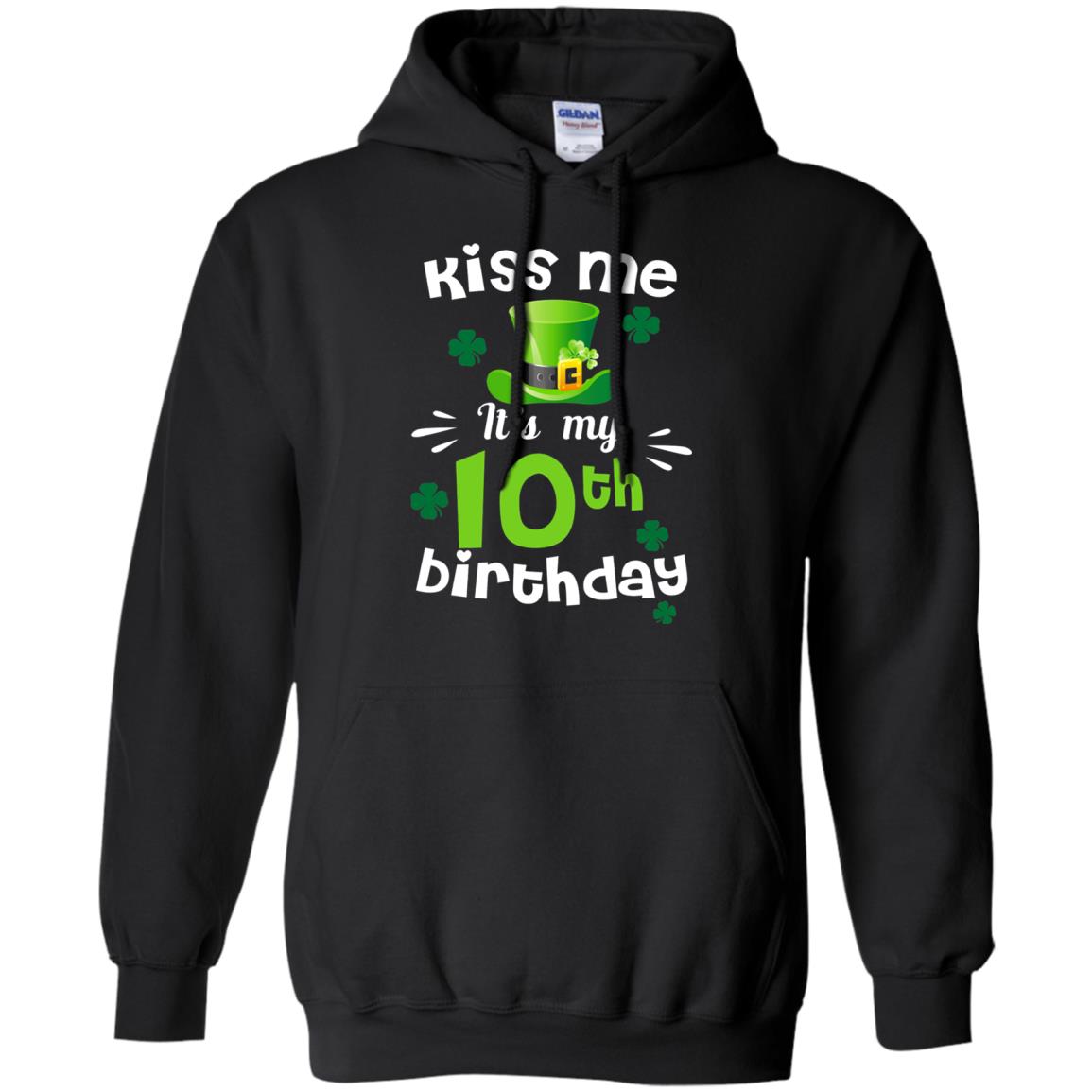 Kiss Me It_s My 10th Birthday Patrick_s Day T-shirt Black