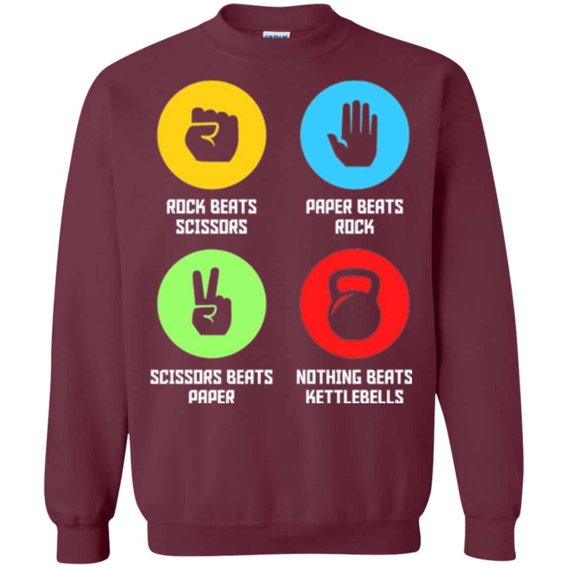 Fitness Gym Sports T-shirt Funny Nothing Beats Kettlebells Maroon
