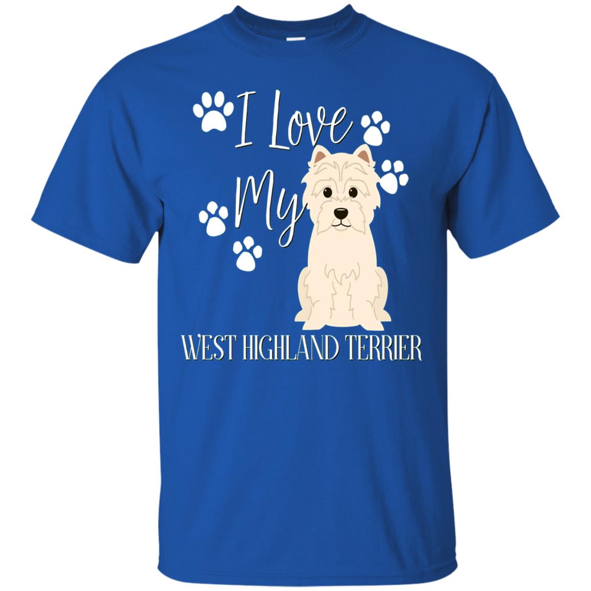 Westie West Highland Terrier Dog Shirt Royal