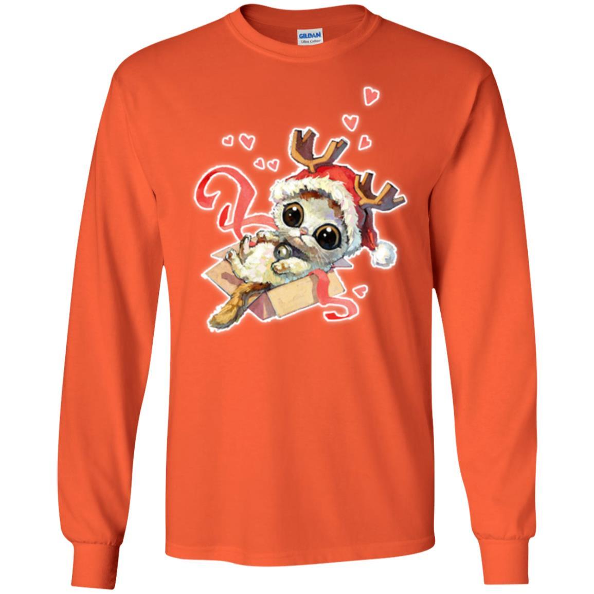 Cat Lover T-shirt Merry Christmas Orange