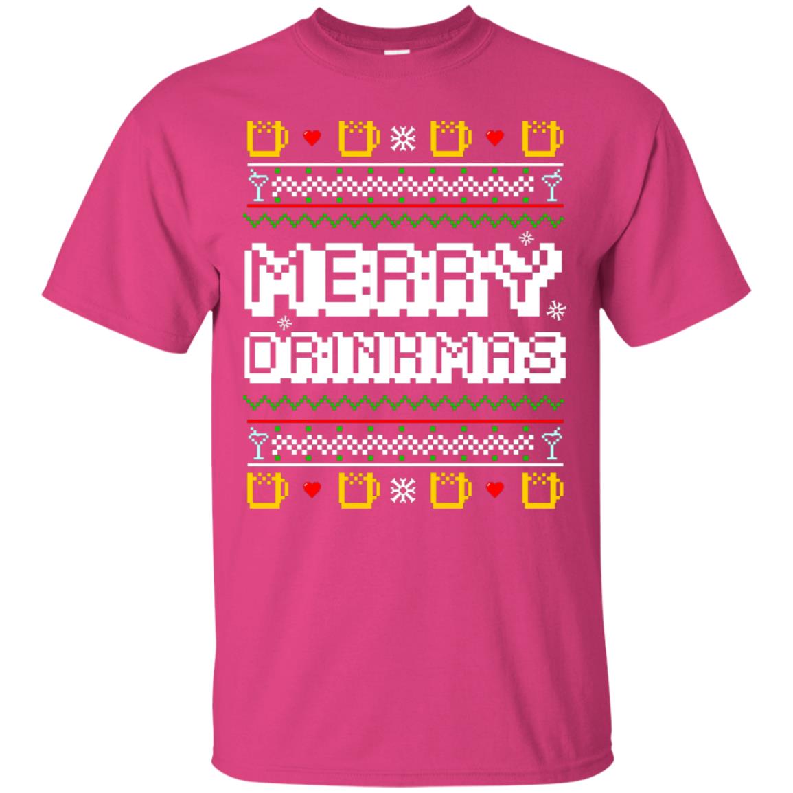 Merry Drinkmas X-mas Gift Shirt For Drinking Lovers Heliconia
