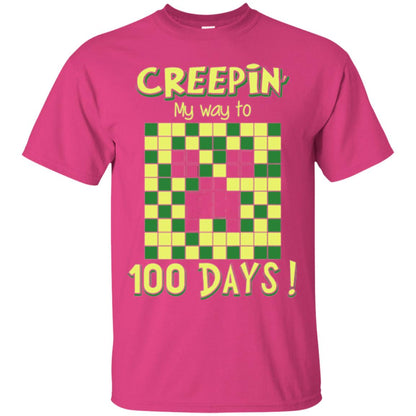 Teacher T-shirt Creepin My Way To 100 Days Heliconia