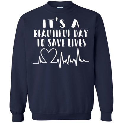 Lifestyle T-shirt It_s A Beautiful Day To Save Lives Navy