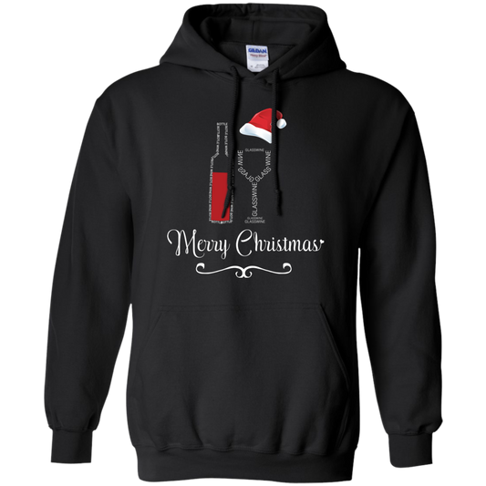 Christmas T-shirt Merry Christmas With Wine Botle And Glass Wine Black