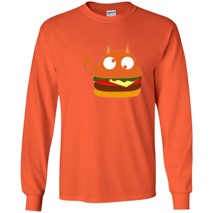 Chibi Kitty Burger Kawaii Cat Lovers Shirt Orange