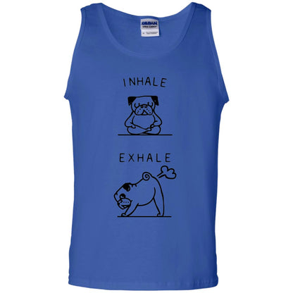 Huebucket T-shirt Inhale Exhale Pug T-shirt Royal