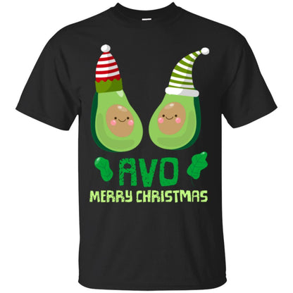 Avocado Merry Christmas T-shirt Black