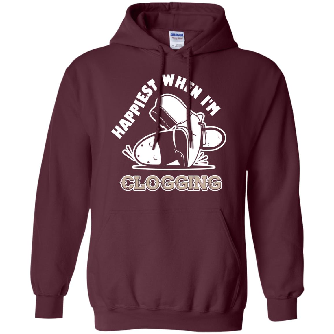 Clogger T-shirt Happiest When I'm Clogging Maroon