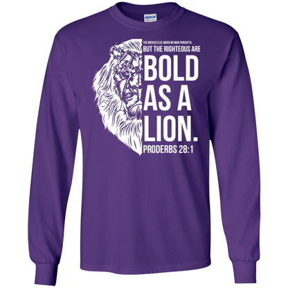 Christian T-shirt Bold As A Lion T-shirt Purple