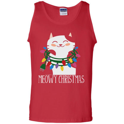 Meowy Christmas Holiday T-shirt Red