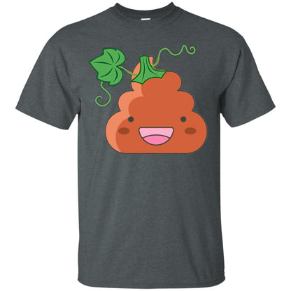 Poop Emoji Pumpkin Funny Halloween T-shirt Dark Heather