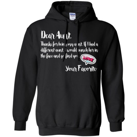 Family T-shirt Dear Aunt Thanks For Being My Aunt Black