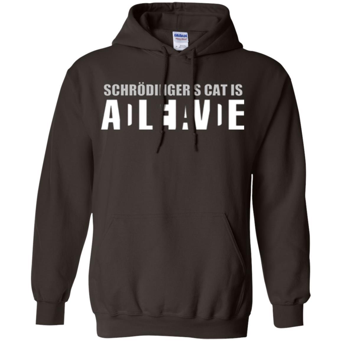 Science T-shirt Schrodinger's Cat Is Dead Or Alive Dark Chocolate
