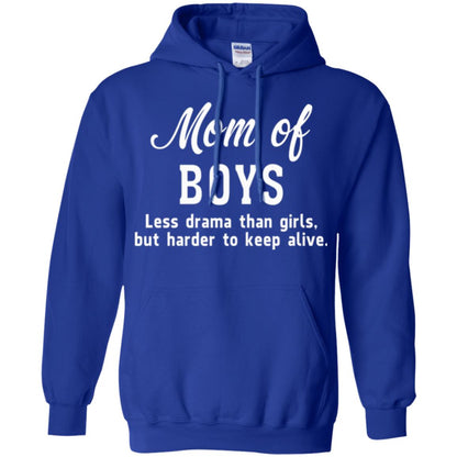 Mom Of Boys Less Drama Than Girls But Harder To Keep Alive T-shirt Mothers Day Royal