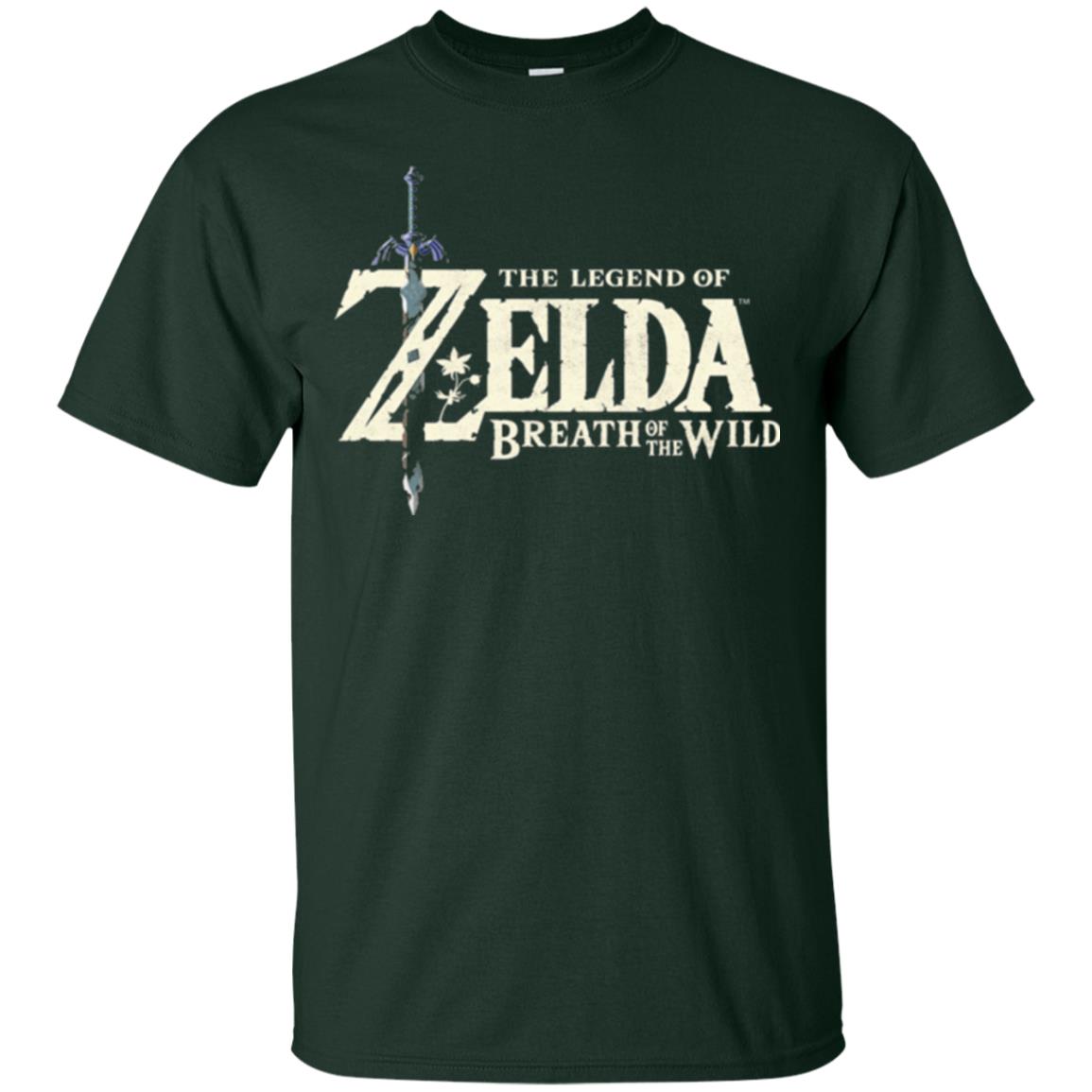 Game T-shirt Nintendo Zelda Breath Of The Wild Forest Green