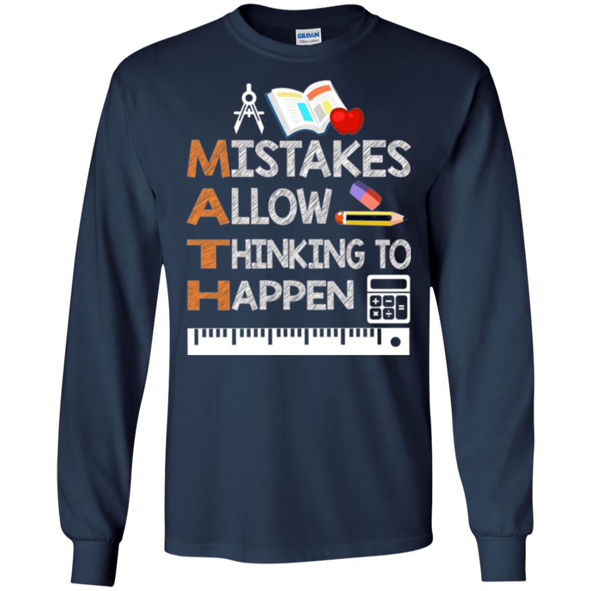 Math Lover T-shirt Mistakes Allow Thinking To Happen Navy