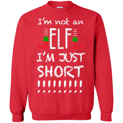 Christmas T-shirt I_m Not An Elf I_m Just Short Red