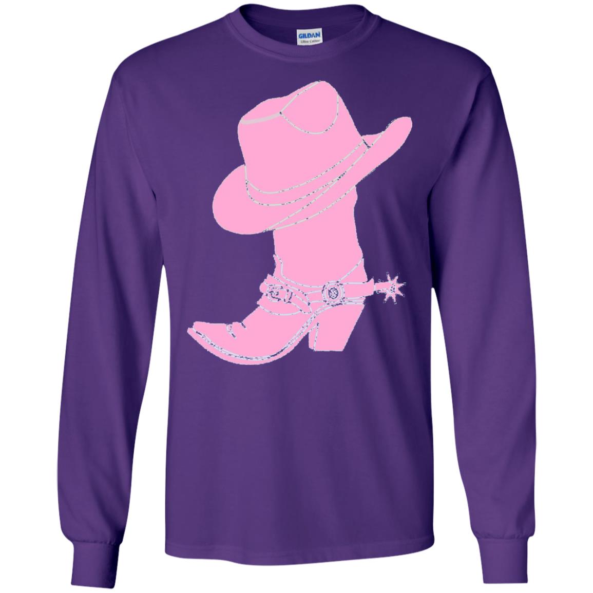 Cowgirl Boots Western Wear T-shirt Purple