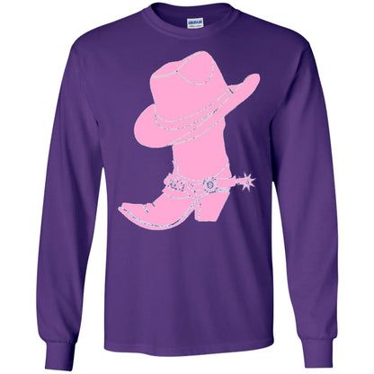 Cowgirl Boots Western Wear T-shirt Purple
