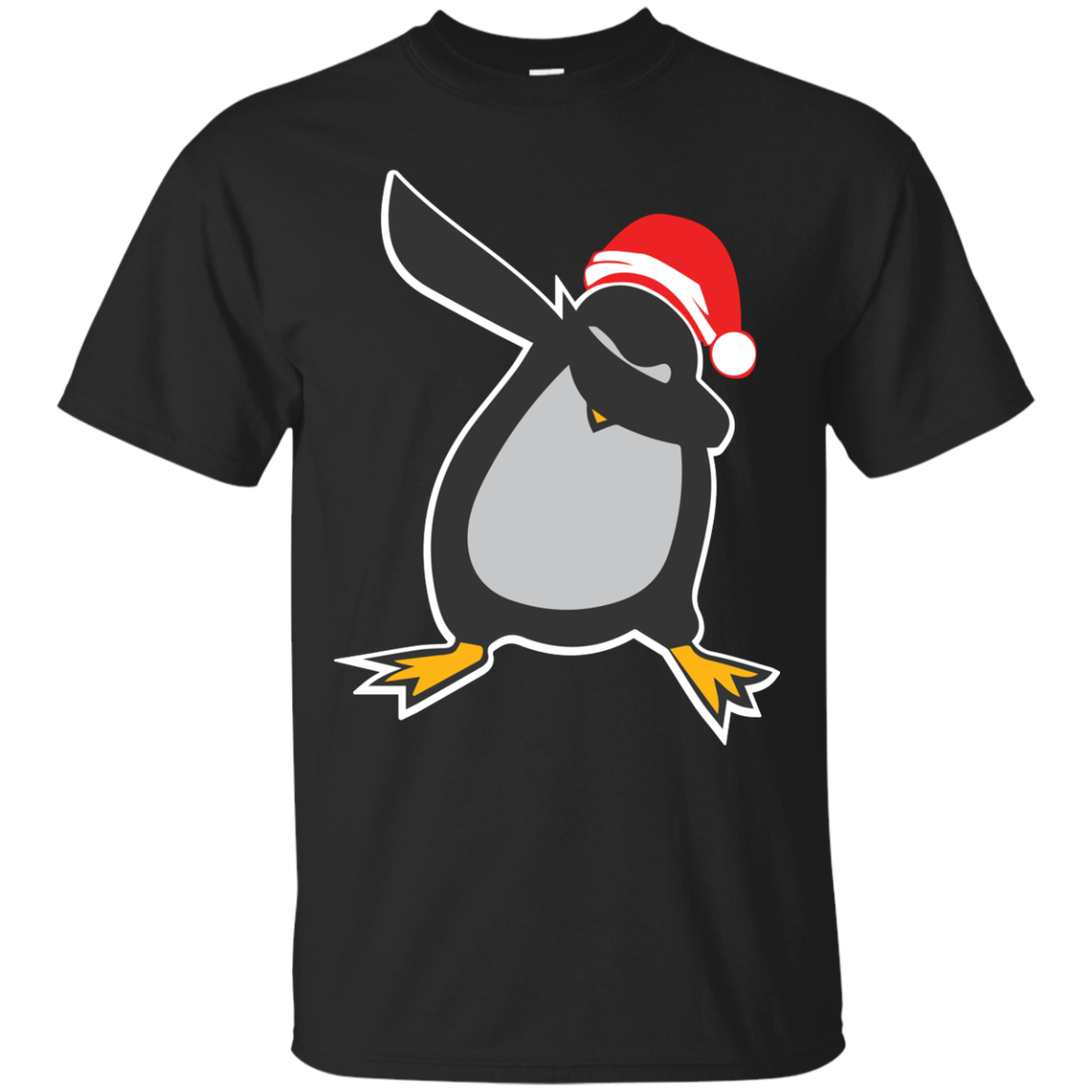 Christmas T-Shirt Dabbing Penguin Black