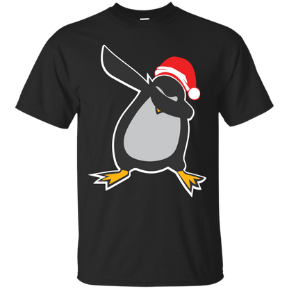 Christmas T-Shirt Dabbing Penguin Black