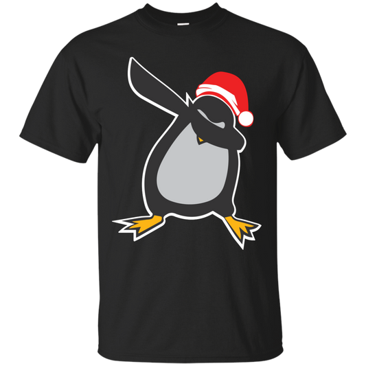 Christmas T-Shirt Dabbing Penguin Black