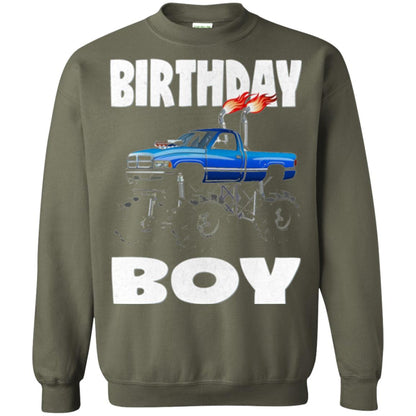 Monster Truck T-shirt Birthday Boy Vintage Military Green