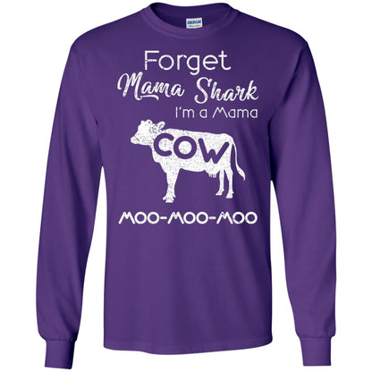 Forget Mama Shark I'm A Mama Cow Shirt Purple