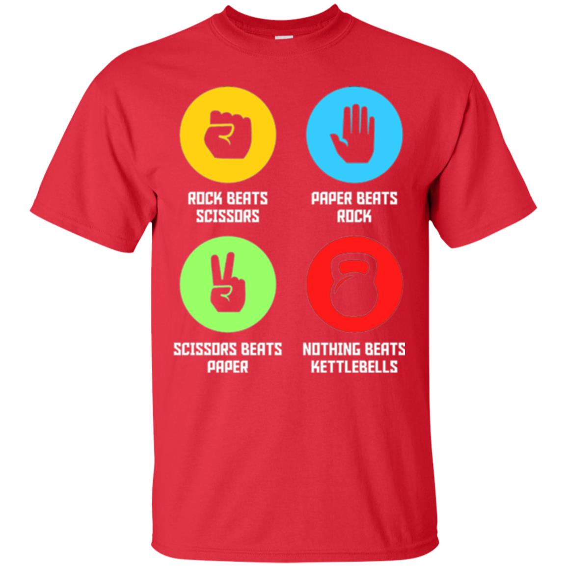 Fitness Gym Sports T-shirt Funny Nothing Beats Kettlebells Red