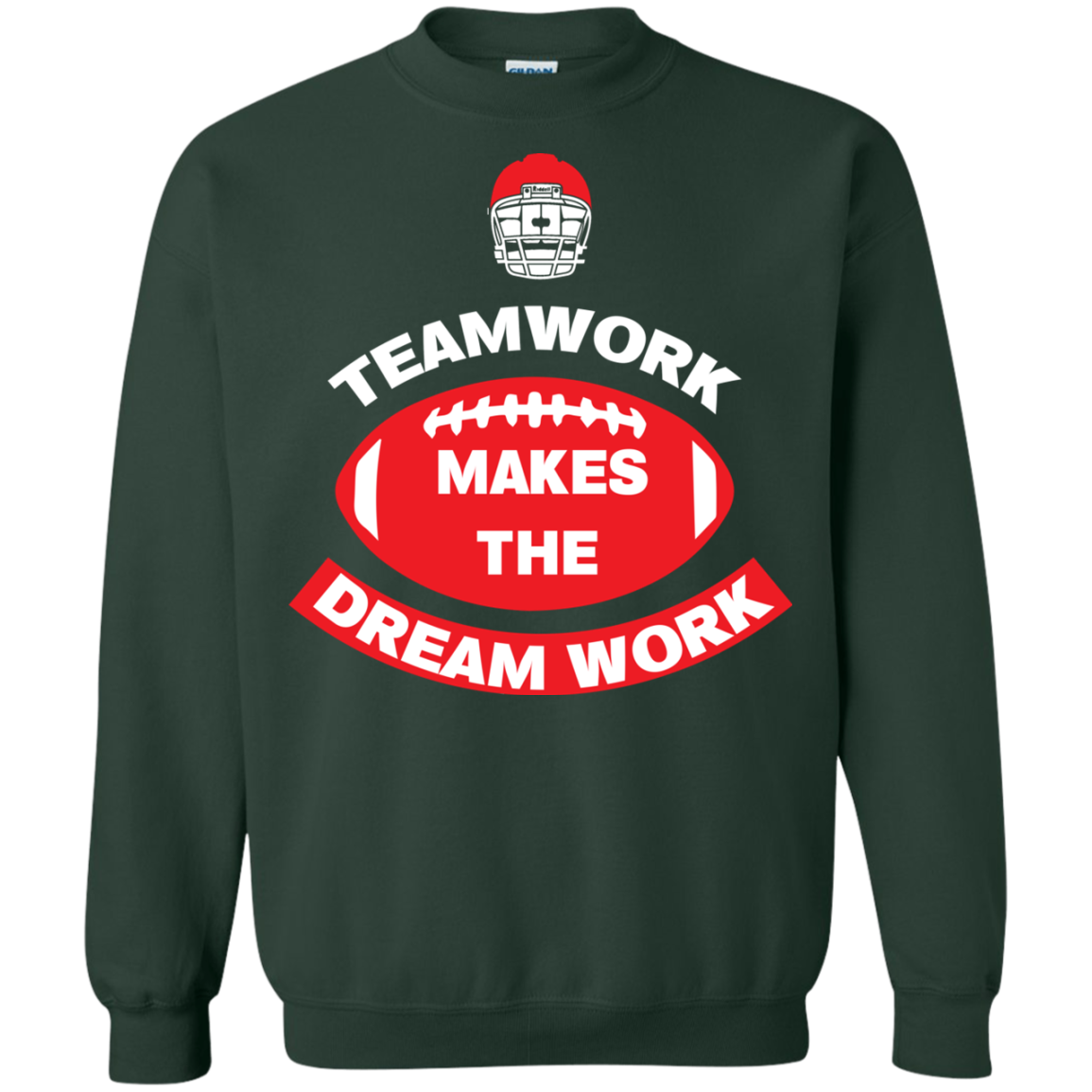 Football T-shirt TeamWork Makes The Dreamwork Forest Green