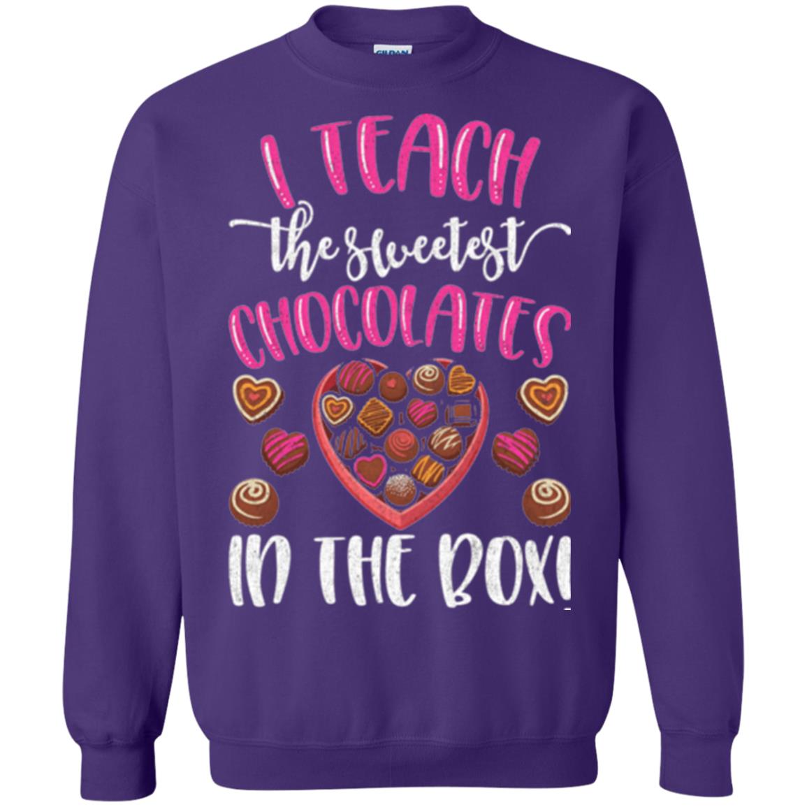 Valentines Day T-shirt I Teach The Sweetest Chocolates In The Box Purple