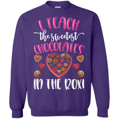 Valentines Day T-shirt I Teach The Sweetest Chocolates In The Box Purple