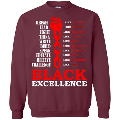 Black Excellence Black Af Proud African American T-shirt Maroon