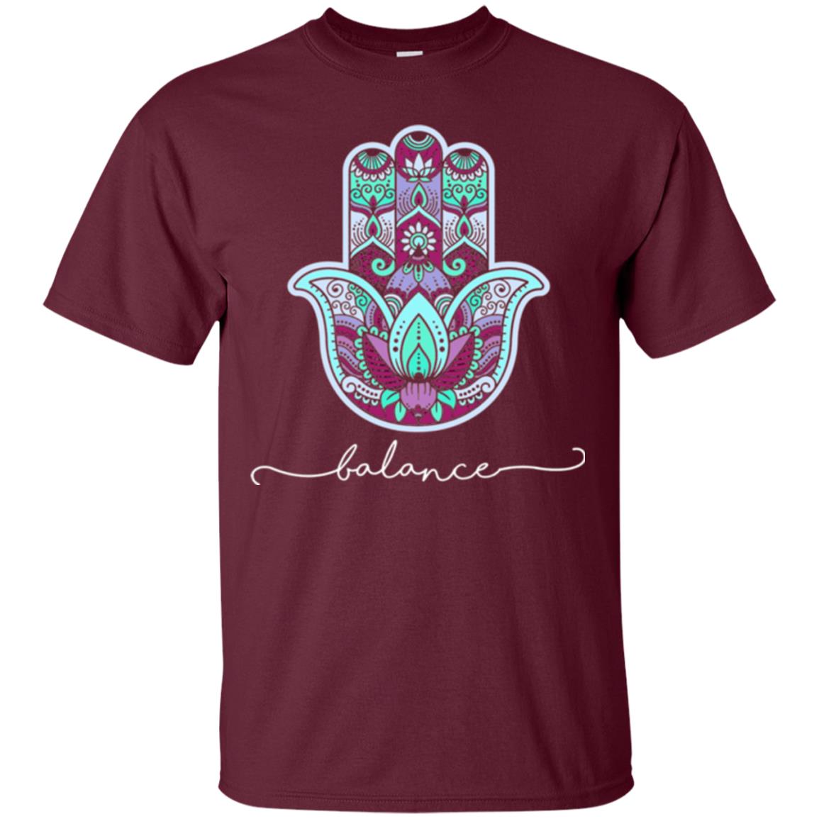 Balance Yoga Gym Hamsa T-shirt Maroon