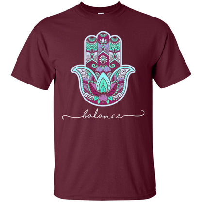 Balance Yoga Gym Hamsa T-shirt Maroon