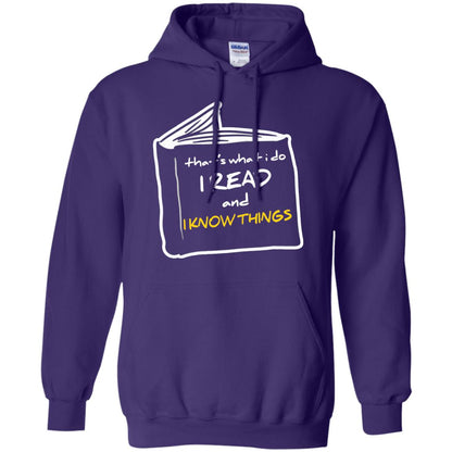 Book Lover T-shirt That's What I Do I Read And I Know Things Purple