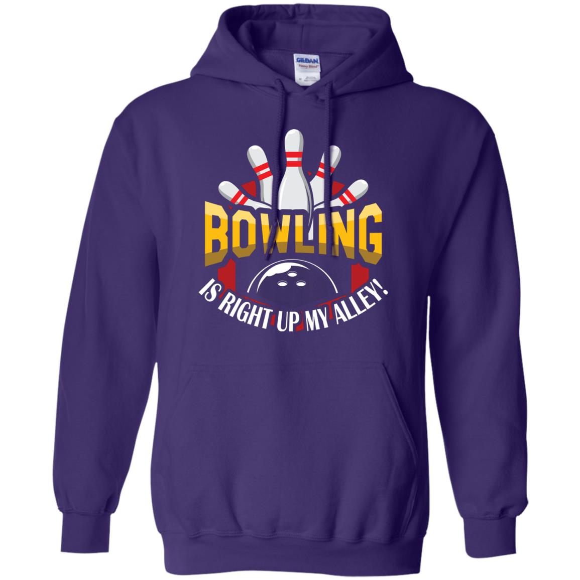 Bowler T-shirt Bowling Is Right Up My Alley Purple