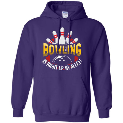 Bowler T-shirt Bowling Is Right Up My Alley Purple